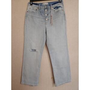 NWT Womens Daze Button Fly Distressed Jeans sz 30